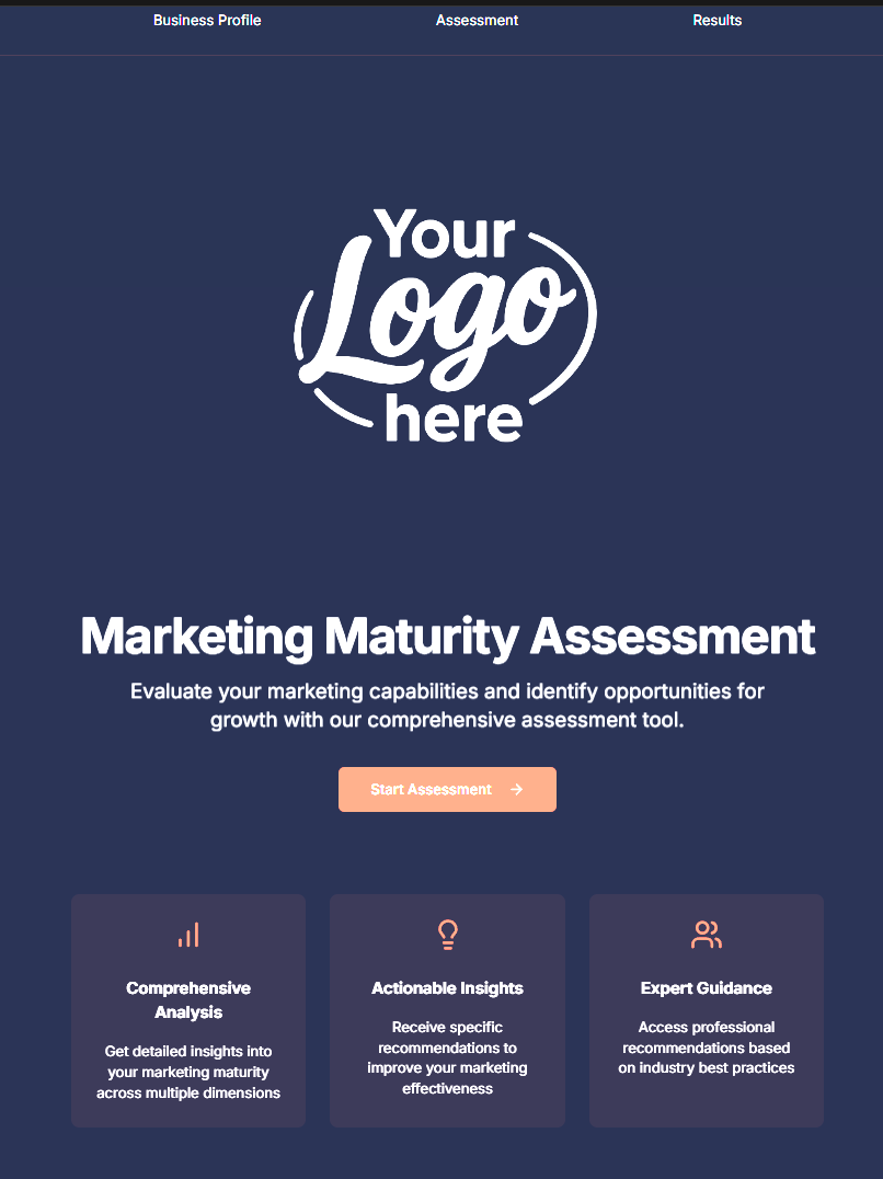 Marketing Maturity Assessment Interface