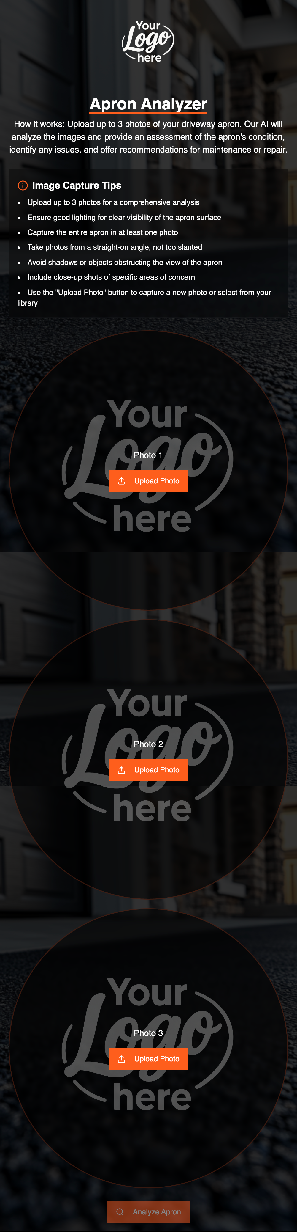 Driveway Apron Analyzer Interface