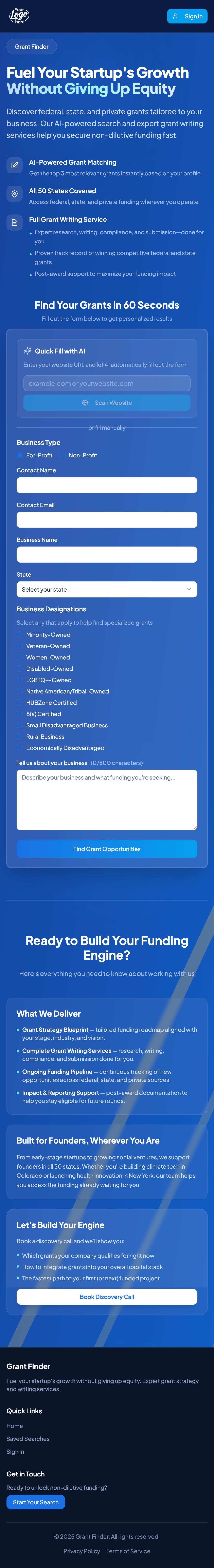 Grant Finder Interface