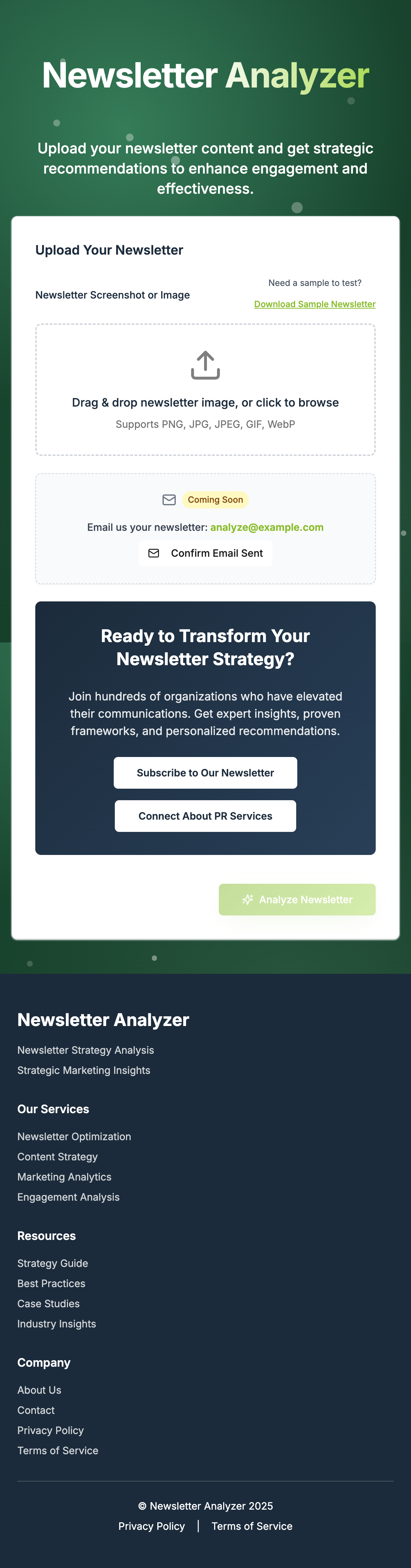 Newsletter Analyzer Interface