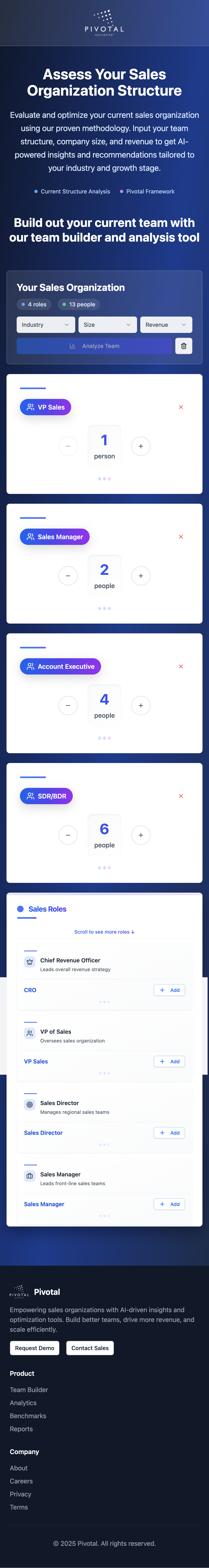 Sales Team Assessment Interface